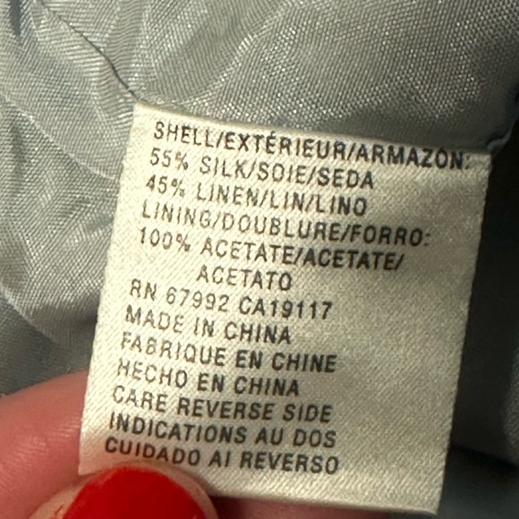 SIGRID OLSON Women's Size 8 Petite Pants Side Zip Light Green Silk Linen Career - Picture 5 of 7